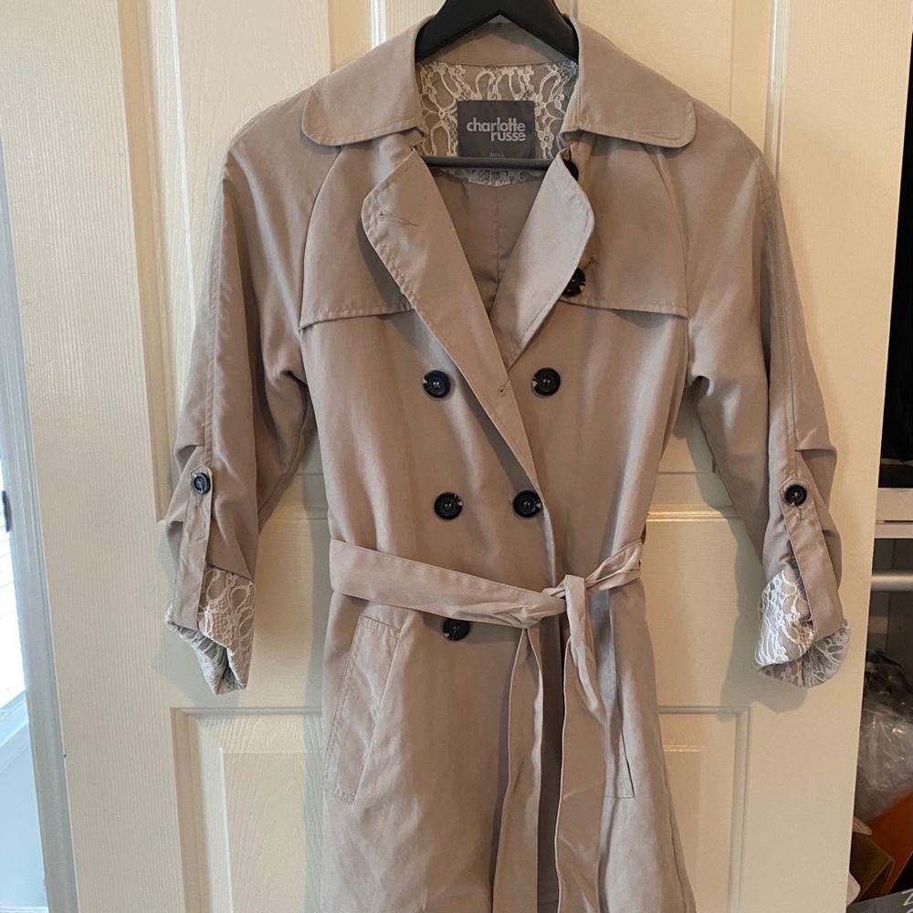 Cream trench coat